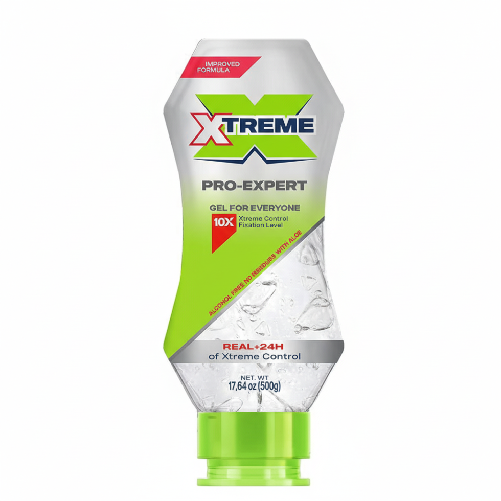 xtreme pro expert clear hair gel 500g alcohol free strong hold clean finish no flakes