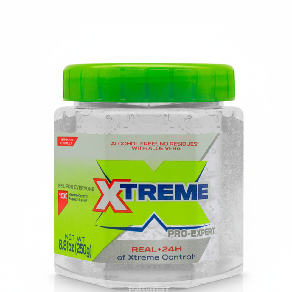 xtreme pro expert hair gel 24h control alcohol free strong hold no flakes styling