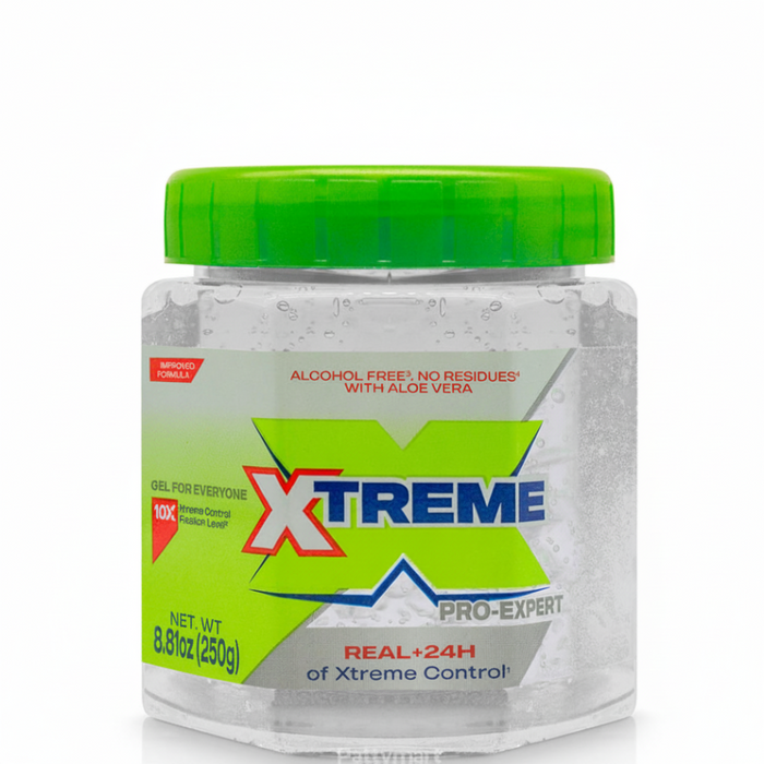 xtreme pro expert hair gel 24h control alcohol free strong hold no flakes styling