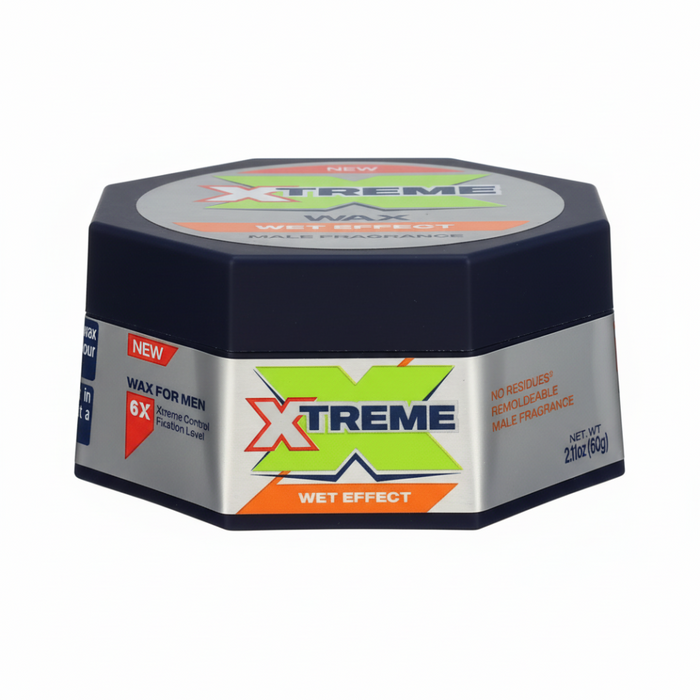 xtreme wax wet effect 60g strong hold mens hair styling shiny finish