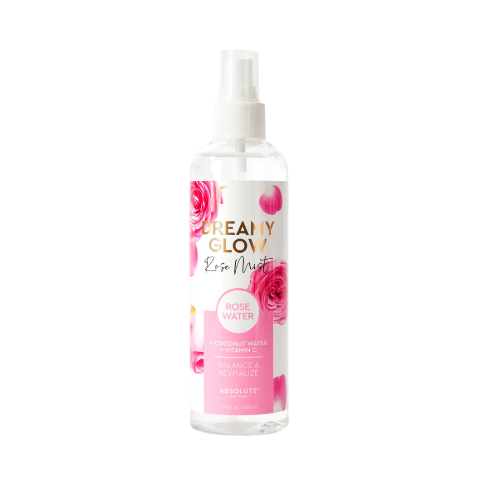 absolute new york dreamy glow rose and rice water mist 250ml hydrating skin and hair spray soothing glow refreshing face mist lightweight beauty spray