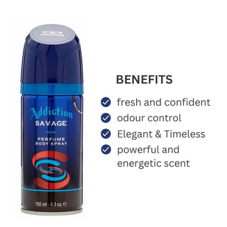 addiction savage body spray men 150ml long lasting fresh scent masculine fragrance deodorant spray for daily use