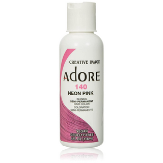 adore semi permanent hair color 140 neon pink 118ml bold vibrant pink hair dye for shiny soft and healthy looking hair