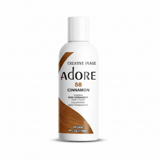 adore semi permanent hair color 58 cinnamon 118ml vibrant healthy hair dye for warm brown shiny soft and healthy looking hair