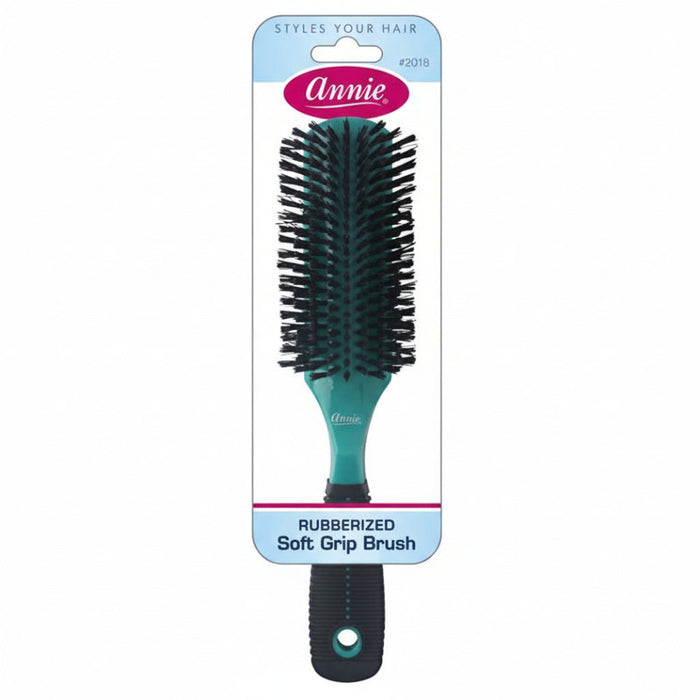 Annie Rubberized Soft Grip Brush 2018 | Detangling & Smooth Styling Brush