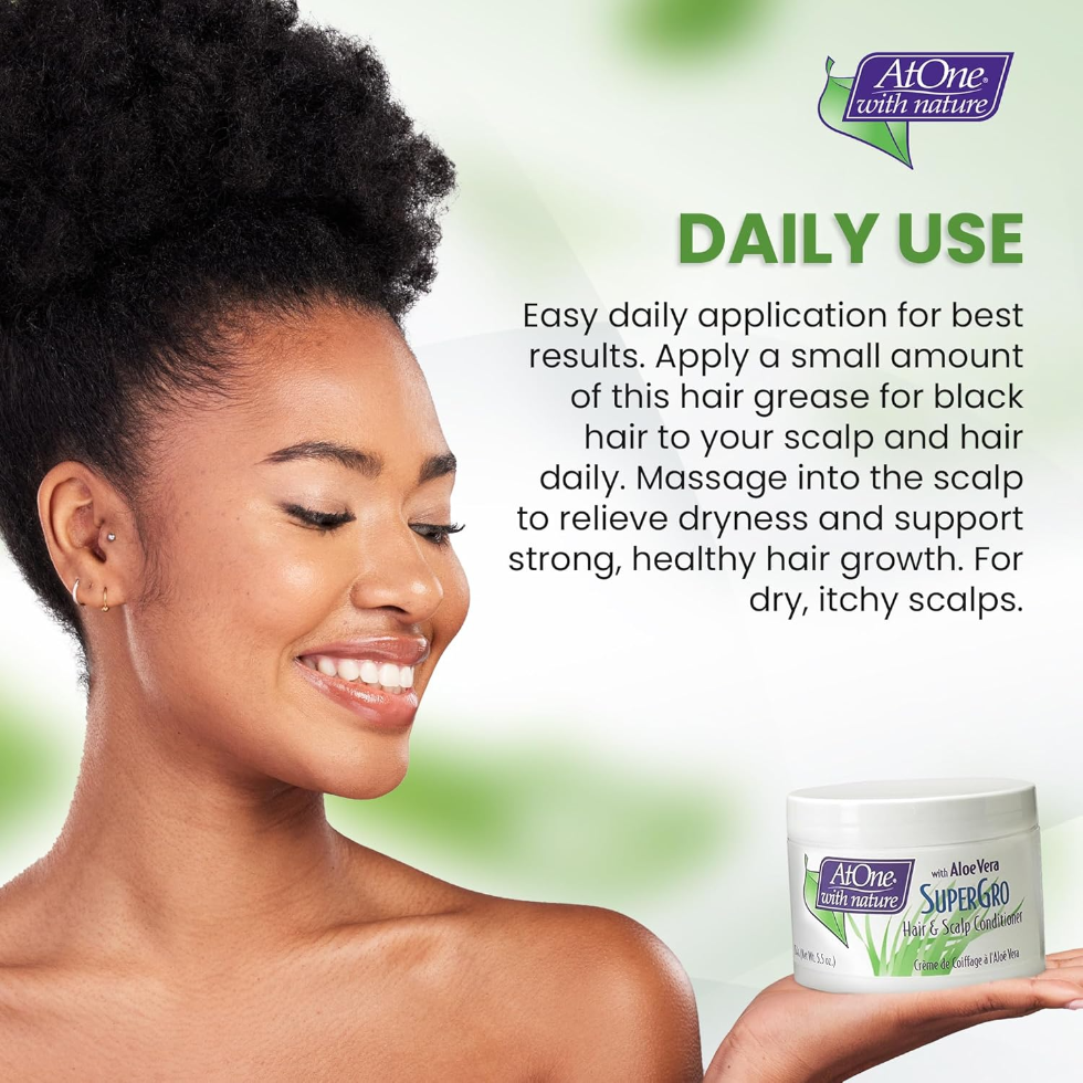 atone aloe vera supergro hair scalp conditioner 154g nourish strengthen moisturize reduce breakage hair care