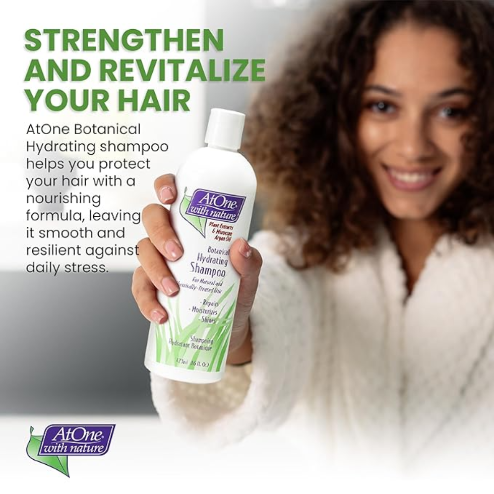 atone botanical hydrating shampoo 16oz argan oil moisturizes softens adds shine dry hair care shampoo