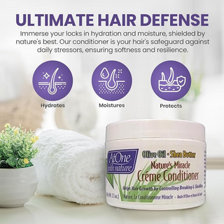 atone natures miracle creme conditioner 154g control breakage shedding hair growth olive oil shea butter