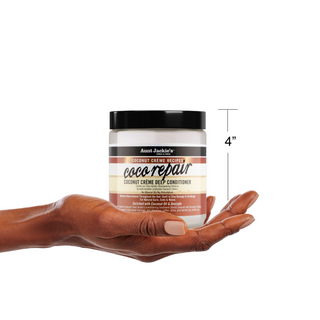 Aunt Jackie's Coconut Crème Recipes Coco Repair Deep Hair Conditioner, Delivers Nourishment, Stops Damage, Breakage for Natural Curls, 15 oz
