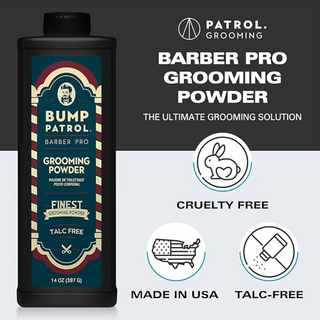 bump patrol barber pro grooming powder 14oz talc free reduces irritation moisture control razor bump prevention skin care grooming powder