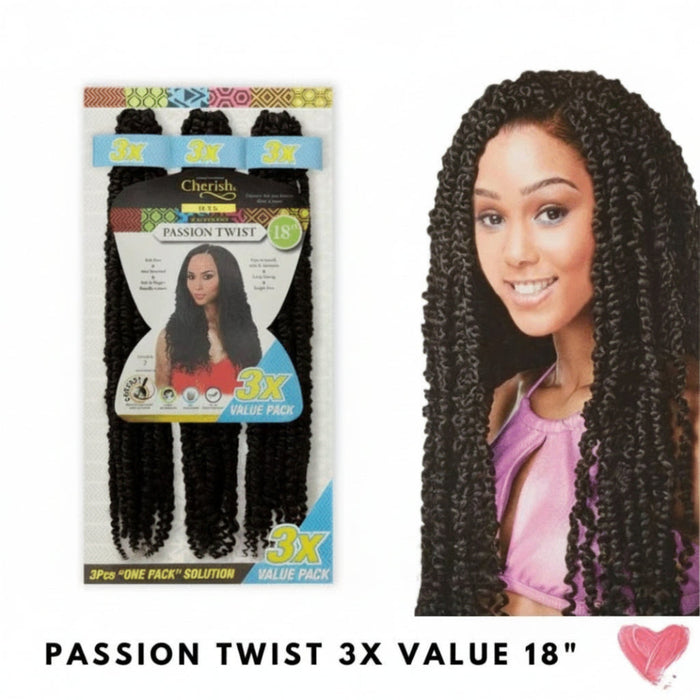 cherish passion twist crochet hair 3x value 18 inch lightweight pre twisted natural texture crochet braiding hair for full long protective hairstyles