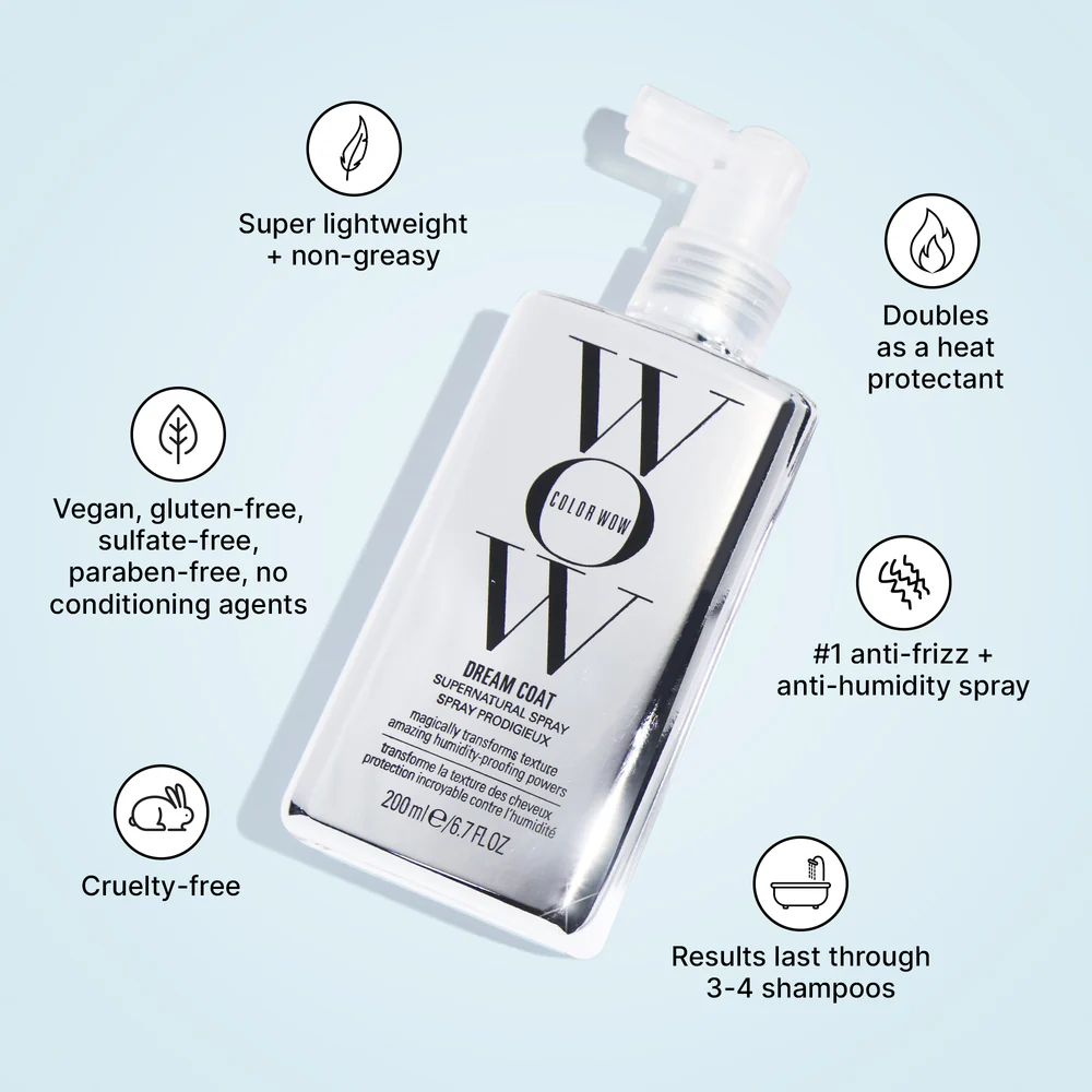 Color WOW Dream Coat Supernatural Spray 200ml – Anti-Frizz Treatment for Smooth, Glossy Hair