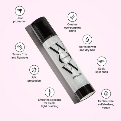 color wow pop and lock high gloss serum 12ml anti frizz shine heat protection serum for smooth glossy hair