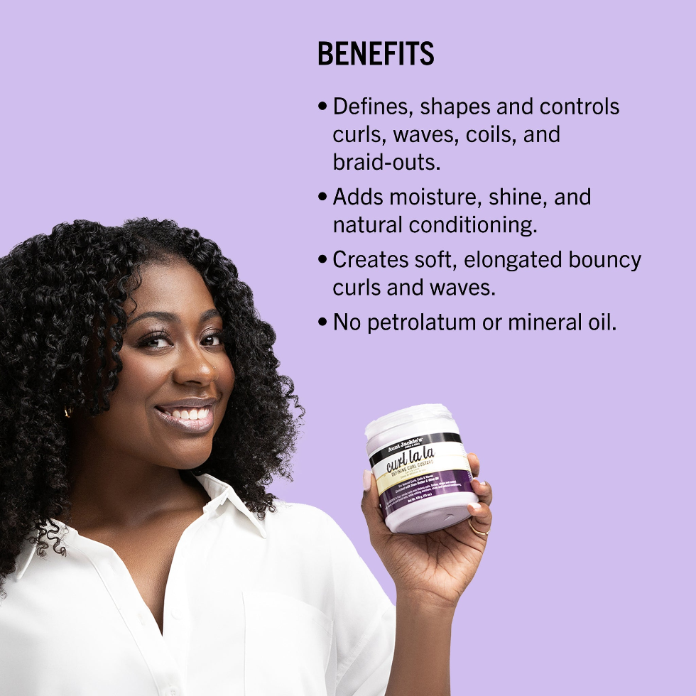 aunt jackies curl la la curl custard 15oz moisturized curl defining cream frizz control soft curls