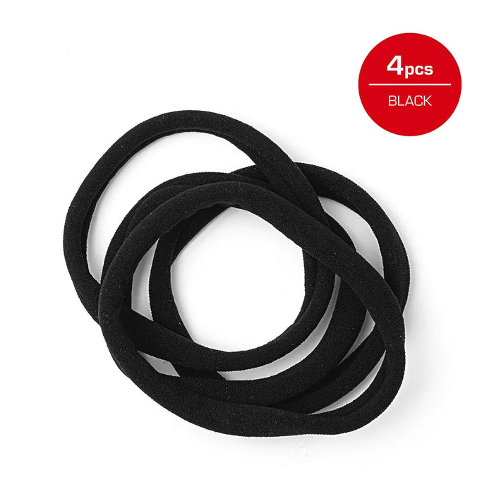 Red by Kiss Ponytail Holder Large Black (4 Pack) | Snag-Free Metal-Free Hair Ties
