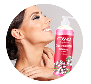 COSMO Temptation Cherry Blossom Shower Gel 1000ml | Soft, Fresh & Floral Cleanse