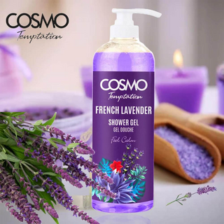 COSMO Temptation French Lavender Shower Gel 1000ml- Calming & Hydrating Cleanse