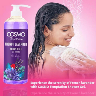 COSMO Temptation French Lavender Shower Gel 1000ml- Calming & Hydrating Cleanse
