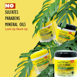 Jamaican Mango & Lime Resistant Formula Locking Gel Moringa Seed Oil Manuka Honey 6oz- Strong Hold &amp; Nourishing Care