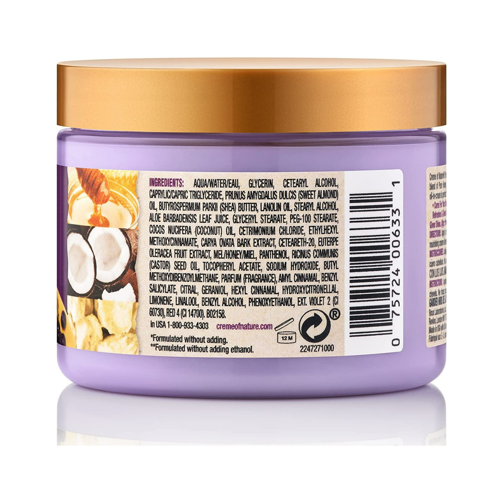 Creme of nature pure honey hair food cream oil 135g 24-hour nourishing damage prevention hair treatment moisturizing cream oil for dry and damaged hair