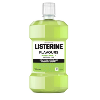 listerine mild minty mouthwash gentle fresh breath plaque protection 500ml