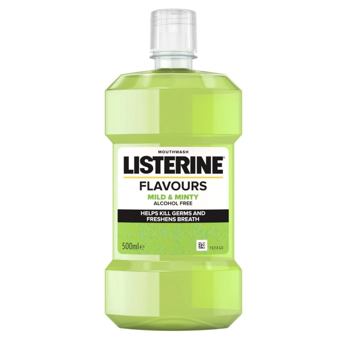 listerine mild minty mouthwash gentle fresh breath plaque protection 500ml