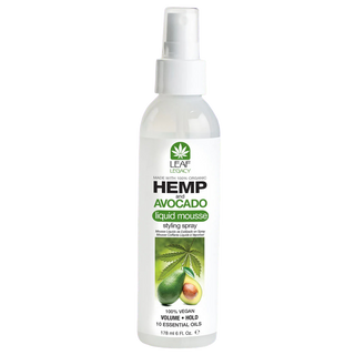 LEAF LEGACY Hemp & Avocado Liquid Mousse Styling Spray 6oz | Instant Volume & Hold
