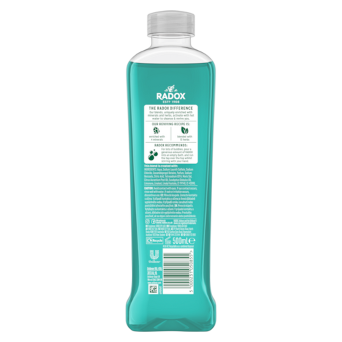 radox stress relief bath soak relax revive body mind mineral therapy 500ml