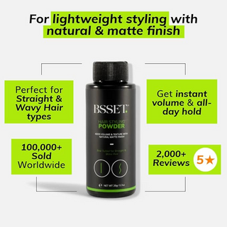 BSSET Hair Styling Powder 20g | Add Volume & Matte Texture for Fine Hair