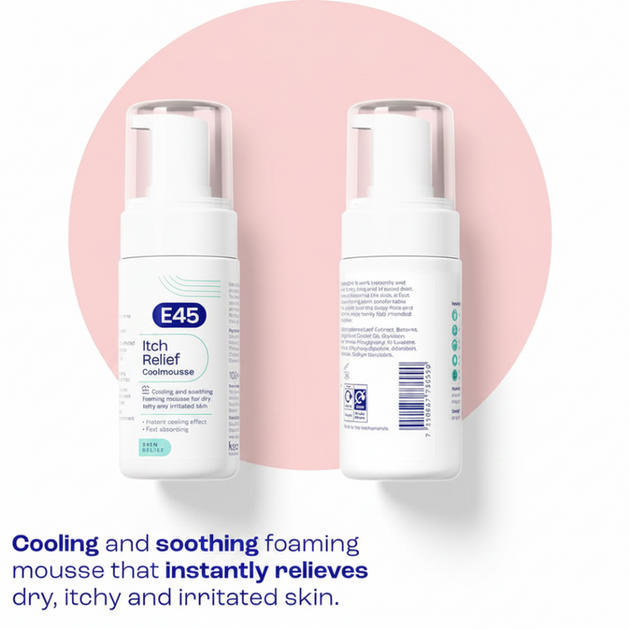 e45 itch relief coolmousse 100ml instant relief dry itchy irritated skin cooling soothing mousse