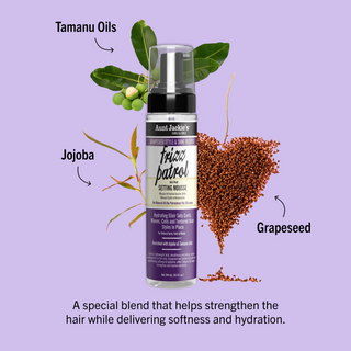Aunt Jackie’s Frizz Patrol Anti-Poof Setting Mousse, Smooth & Define – 8.5oz
