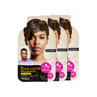 Tyche Hair Color Shampoo 3pc  3-in-1 Gray Coverage, Ammonia-Free