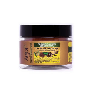 Agor Organic flaxseed Edge Control with black caster oil & Chebe oil -100gm/3.5 oz