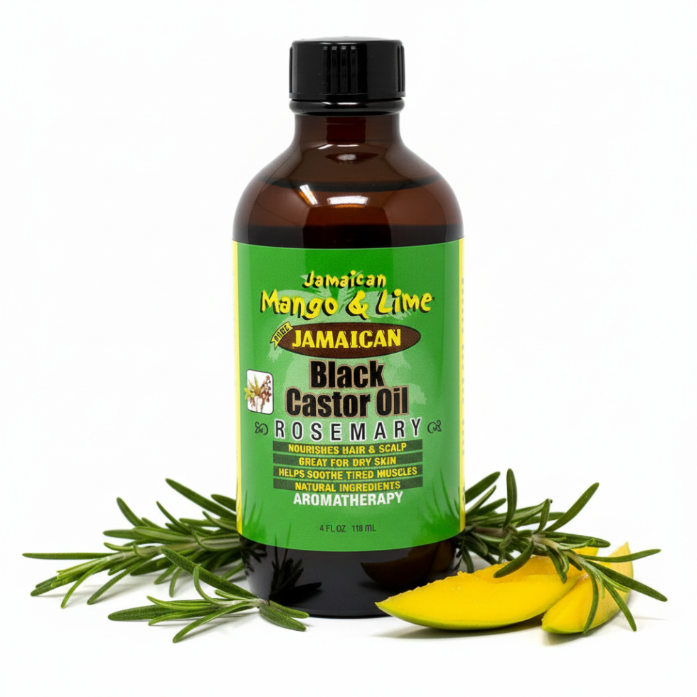 jamaican mango and lime black castor rosemary oil nourishes scalp and promotes hair growth