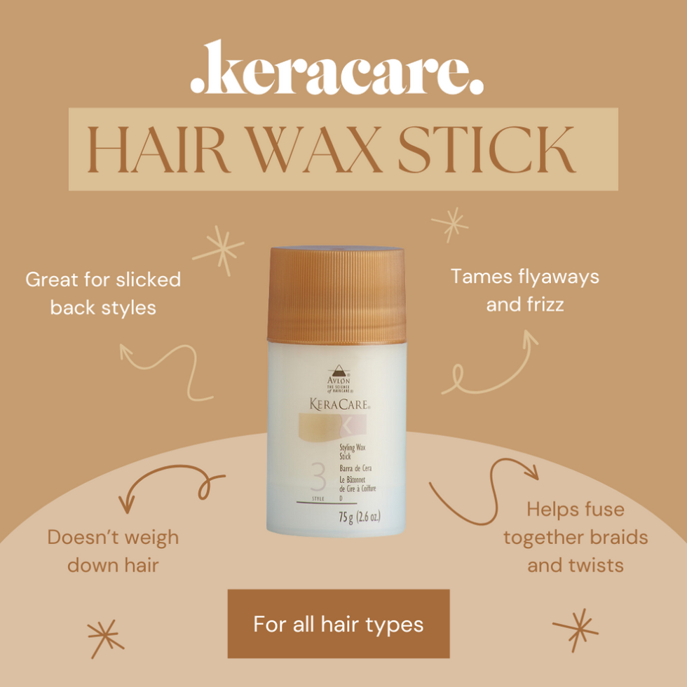 keracare styling wax stick defines edges tames flyaways and gives sleek smooth hair finish