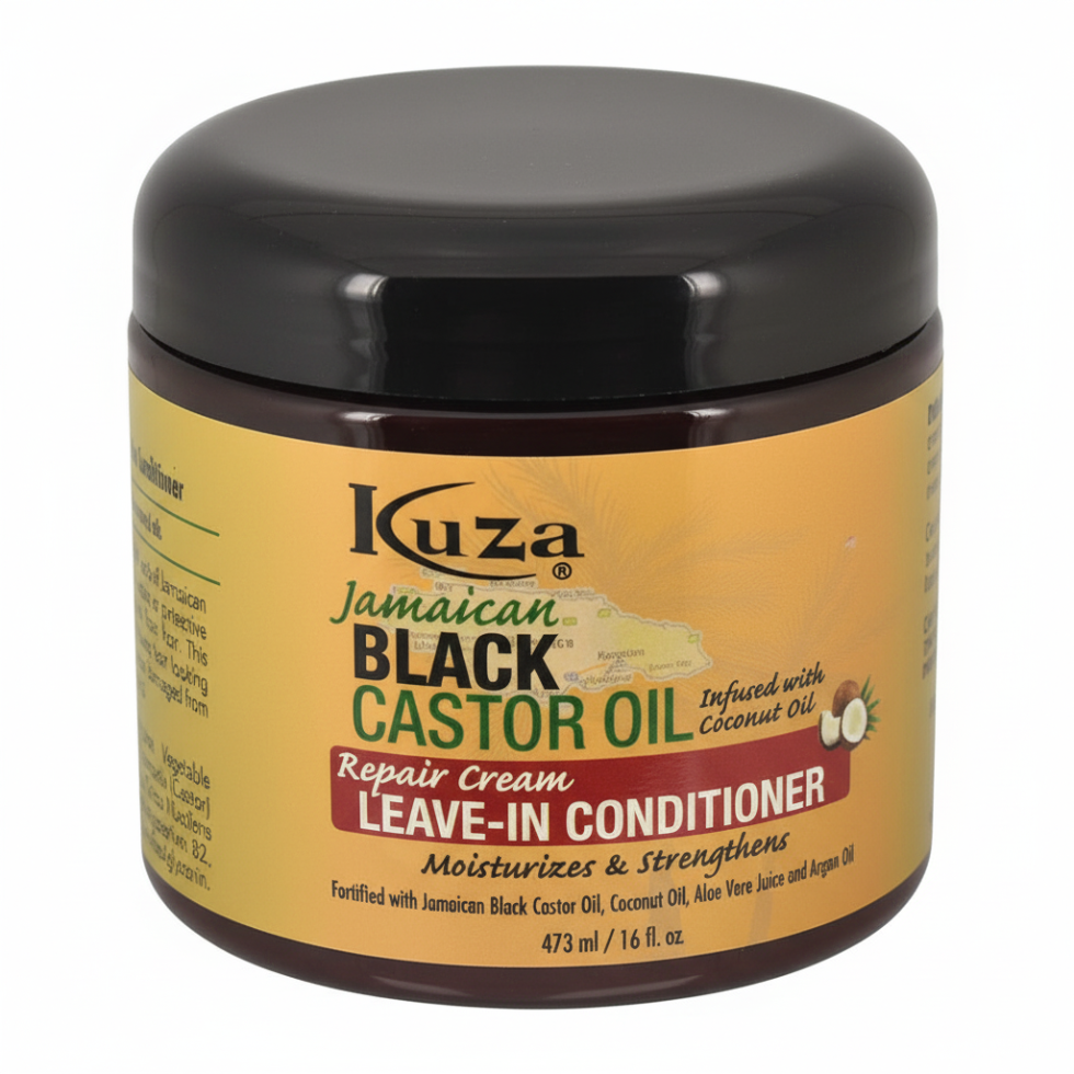 kuza jamaican black castor oil leave in conditioner for deep hydration and hair repair softness