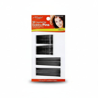 magic collection 50 bobby pins 918bla black hair styling pins secure grip metal bobby pins for updos braids and everyday hair styling accessories pack
