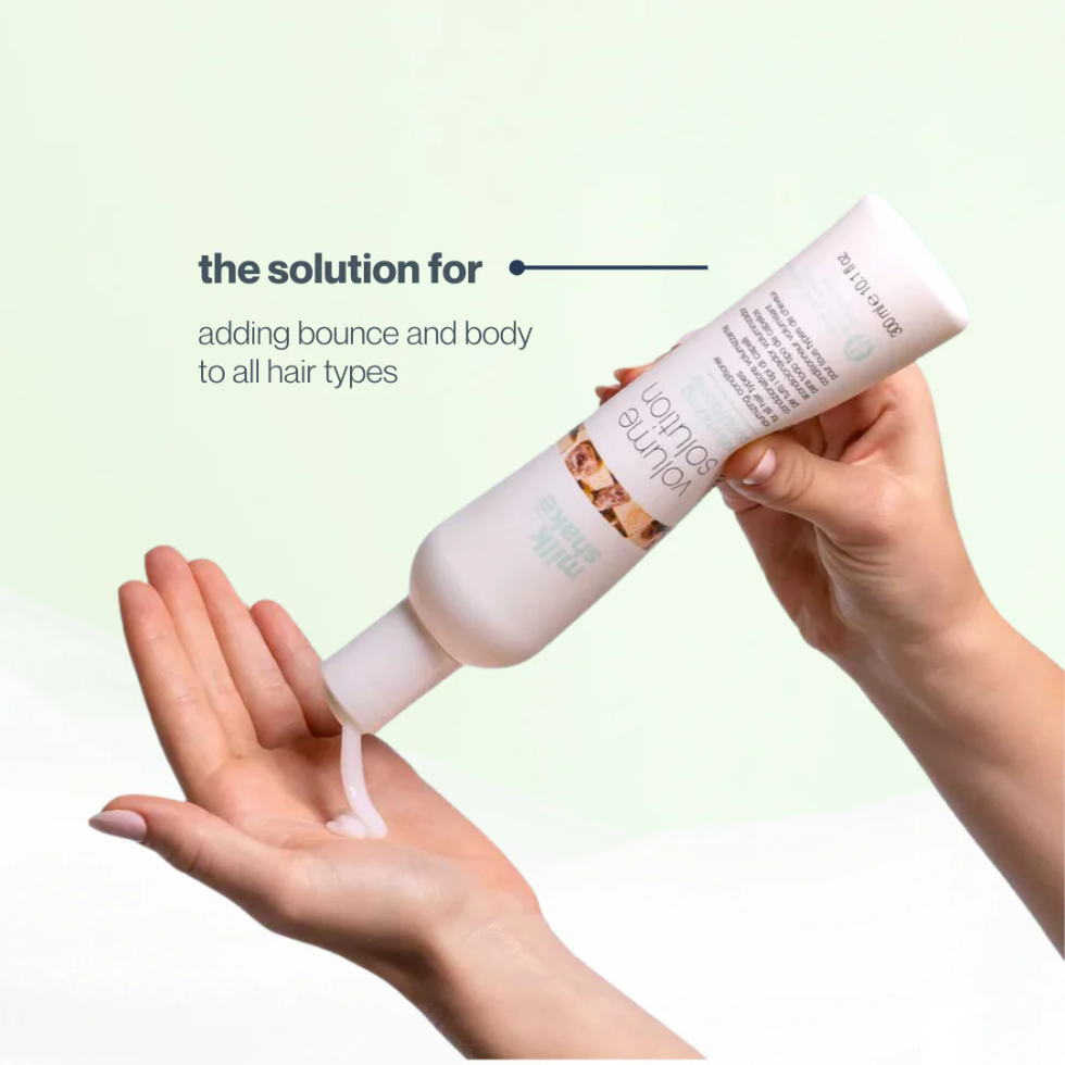 milk shake volume solution volumizing conditioner 300ml lightweight conditioner for fine hair adds volume body softness and detangling care with milk proteins and botanical extracts