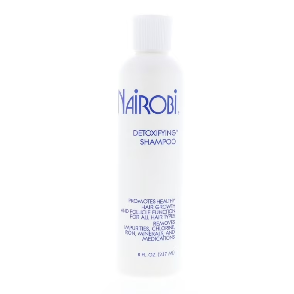 nairobi detoxifying shampoo 8oz deep cleansing hair and scalp shampoo removes buildup oils dirt and styling products for healthy hair and salon treatment prep