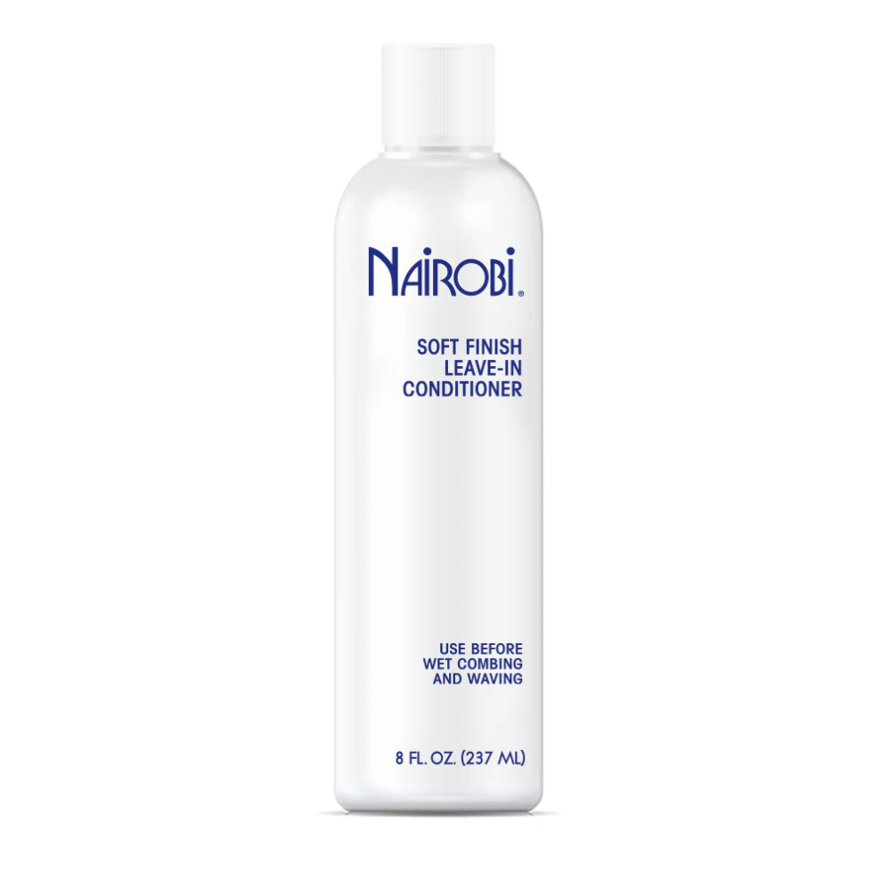 nairobi soft finish leave in conditioner 8oz detangles protects hair adds shine softness and reduces dryness for smooth manageable styling use
