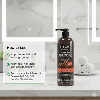 Cosmo Anti Hair Fall Keratin Shampoo 1000ml- Strengthen & Reduce Breakage