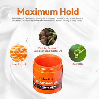 red by kiss styler fixer braiding gel maximum hold 6oz for protective and natural styles smooth frizz control gel