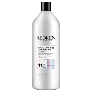 redken acidic bonding concentrate conditioner 1000ml bond repair conditioner for damaged brittle hair strengthens weak bonds hydrates smooths and protects color treated hair with citric acid technology
