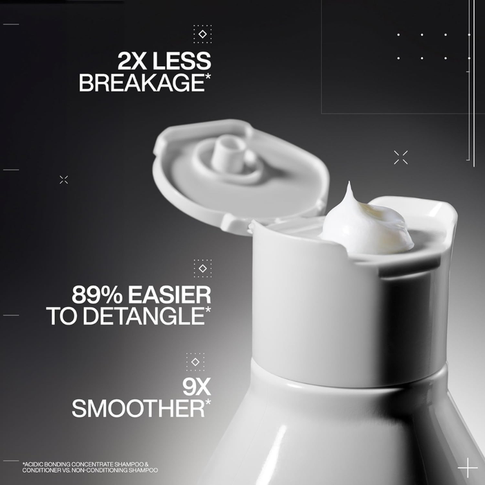 redken acidic bonding concentrate conditioner 1000ml bond repair conditioner for damaged brittle hair strengthens weak bonds hydrates smooths and protects color treated hair with citric acid technology