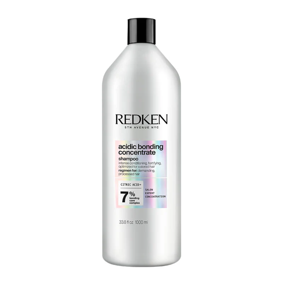 redken acidic bonding concentrate shampoo 1000ml bond repair shampoo for damaged hair strengthens weak bonds reduces breakage smooths frizz protects color treated hair with citric acid technology