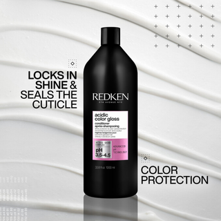 redken acidic color gloss conditioner 1000ml professional gloss conditioner for color treated hair enhances shine maintains color vibrancy deeply conditions and seals the cuticle for smooth radiant hair