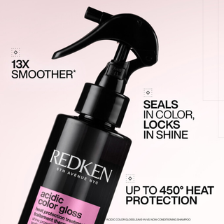 redken acidic color gloss heat protection leave in treatment 200ml heat protectant spray for color treated hair enhances shine boosts hydration detangles hair and protects from heat styling up to 450 degrees fahrenheit