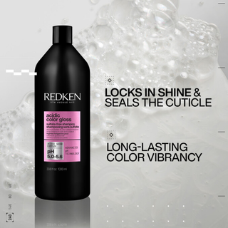 redken acidic color gloss sulfate free shampoo 1000ml professional color protection shampoo enhances shine maintains vibrant color gently cleanses and seals the cuticle for glossy healthy looking hair