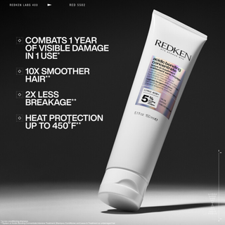 redken acidic perfecting concentrate leave in treatment 150ml bond repair hair treatment with heat protection for damaged hair reduces breakage smooths split ends and protects color treated hair