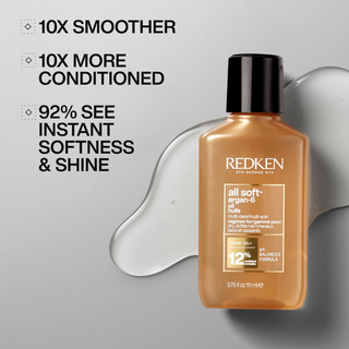 redken all soft argan 6 oil 111ml multi care hair oil for dry frizzy hair enriched with argan oil helps nourish soften smooth and protect hair from heat damage while boosting shine and manageability